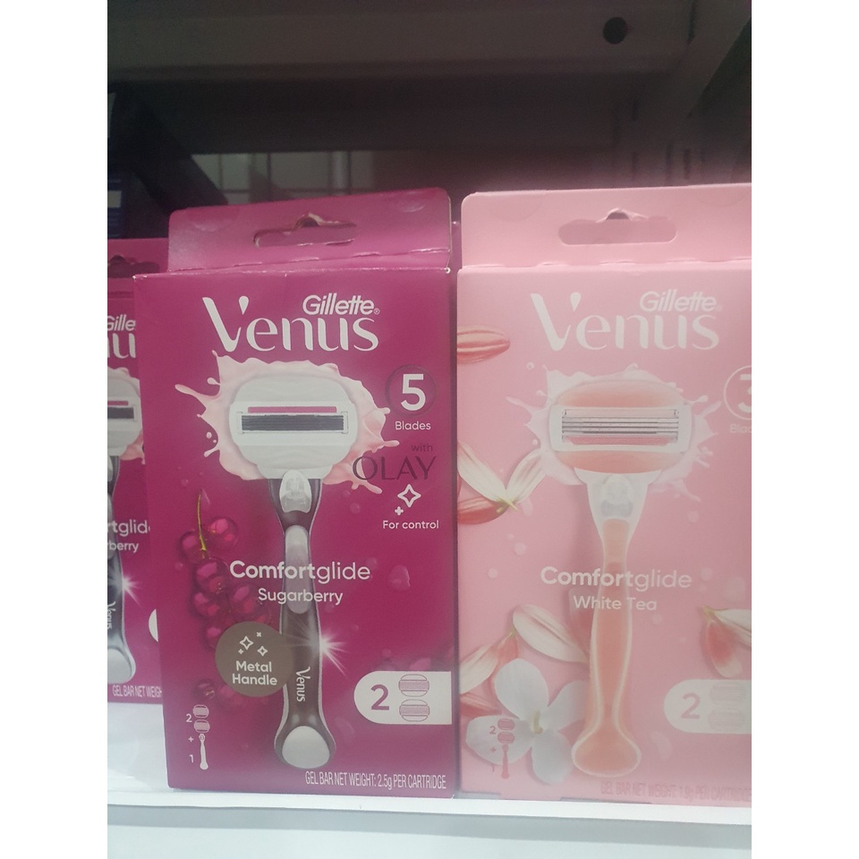 Bộ Dao Cạo Cho Phụ Nữ GILLETTE Venus Comfortglide White Tea Gồm 1 Tay Cầm Và 2 Lưỡi Thay Đi Kèm