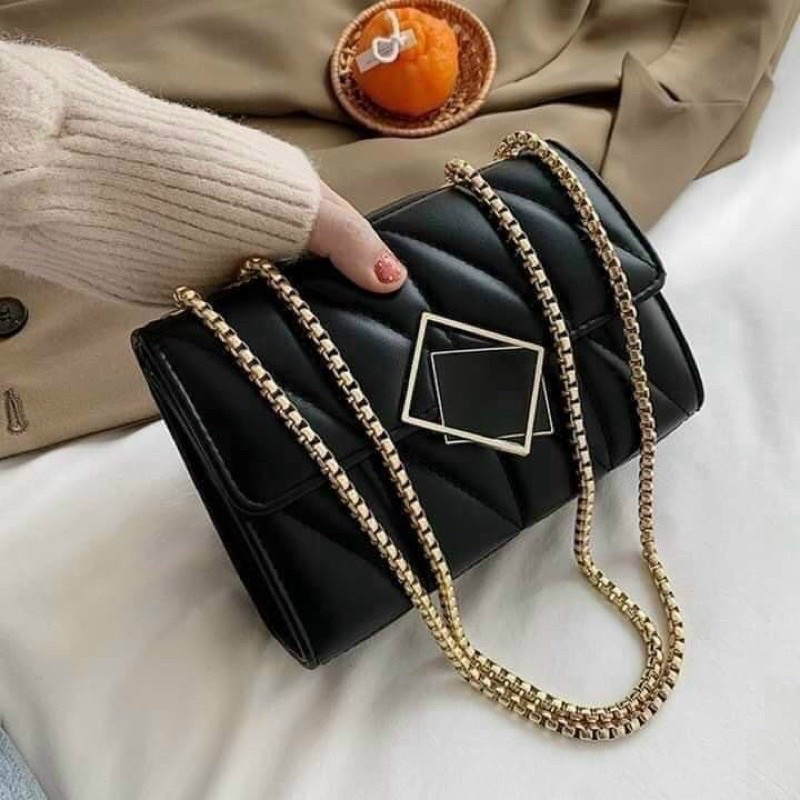 Túi xách nữ đeo chéo đeo vai kẹp nách khoá gương phong cách hàn quốc