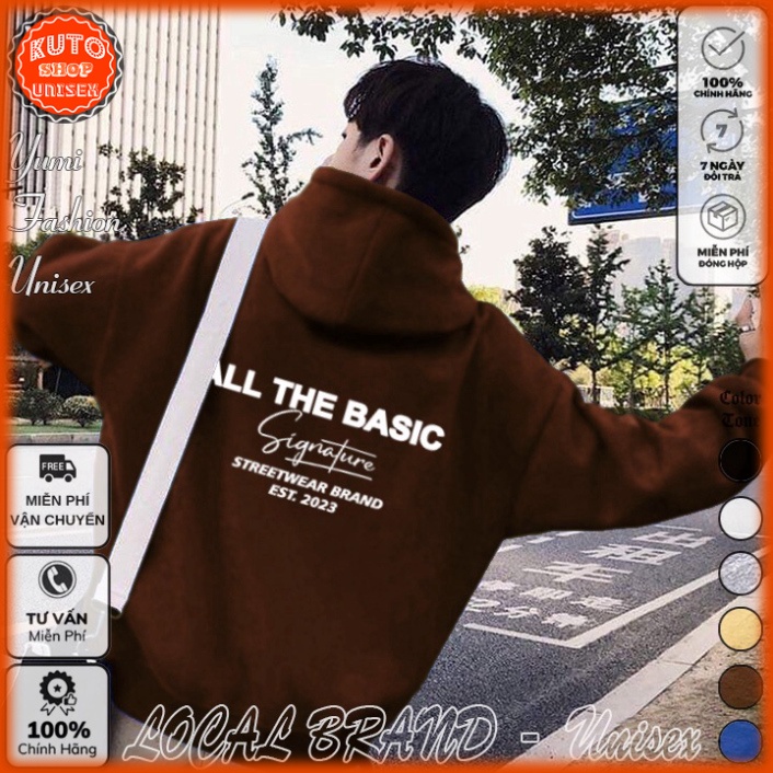 Áo Hoodie AllTheBasic Local Brand Unisex Ullzang nỉ bông cao cấp dày - Áo Khoác Nỉ Form Rộng