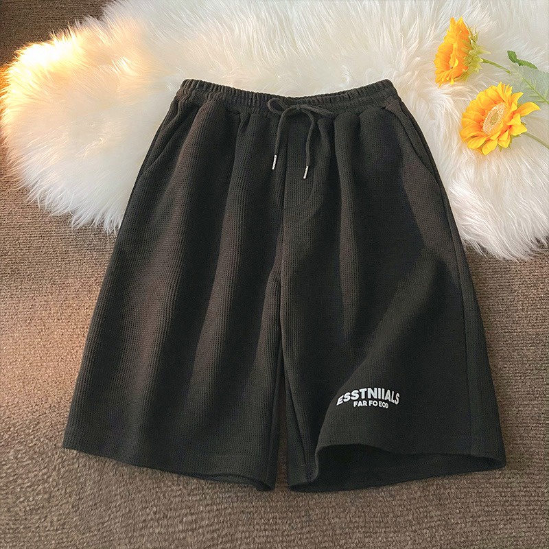 Quần Short Đùi ESSENTIAL FKZ unisex cotton dệt tổ ong nam nữ ống rộng ulzzang Hàn Quốc