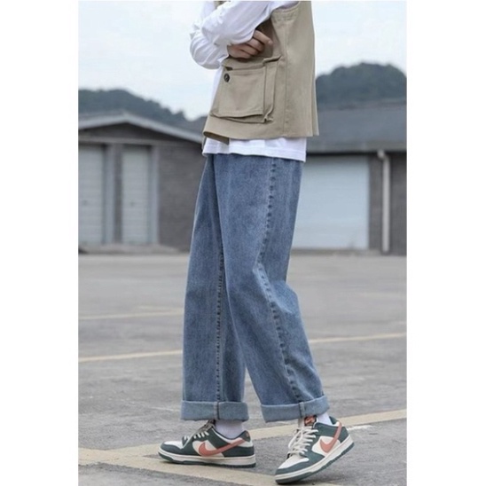 Quần Jean nữ ống rộng, lưng cao phong thái Retro Jean xanh, xanh nhạt, xám khói [Có Bigsize]- Jean Baggy_G09 | BigBuy360 - bigbuy360.vn
