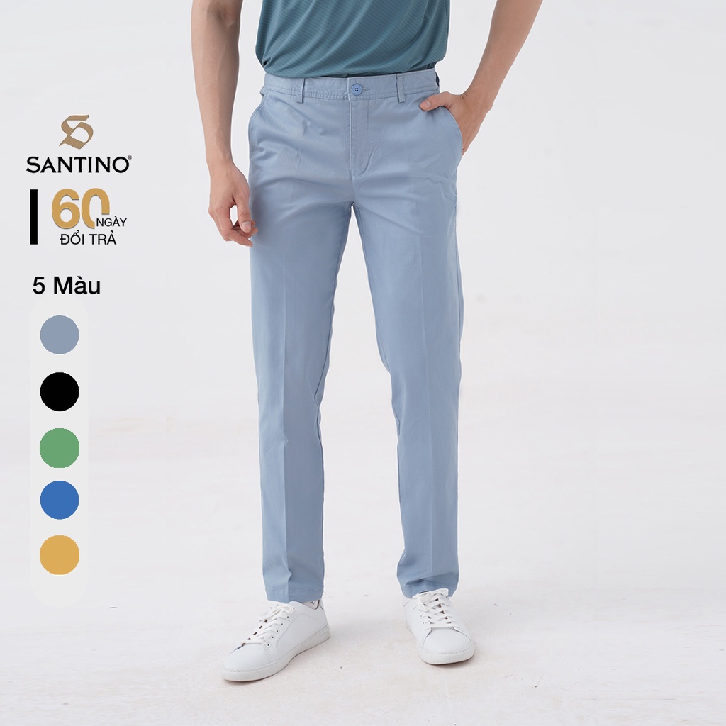 Quần Kaki Nam SANTINO Chuẩn Phom, Chất Liệu Cotton Kaki Cao Cấp Co Giãn, Trẻ Trung K616