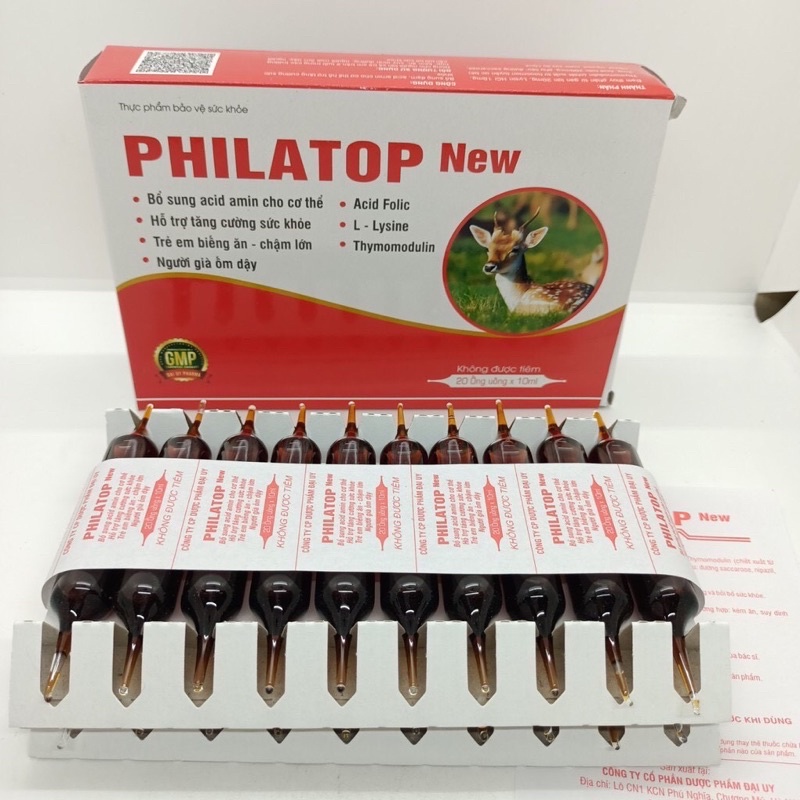 Philatop New hộp 20 ống thuỷ tinh