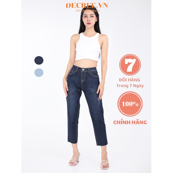 Quần Jeans Baggy Nữ DECREE Cắt Lai Rách Nhẹ - 118