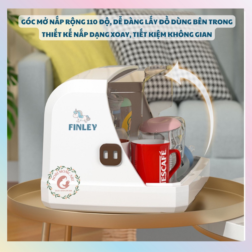 Giá / Khay úp bình sữa, chén dĩa, ly tách nhựa PP cao cấp có nắp đậy Finley