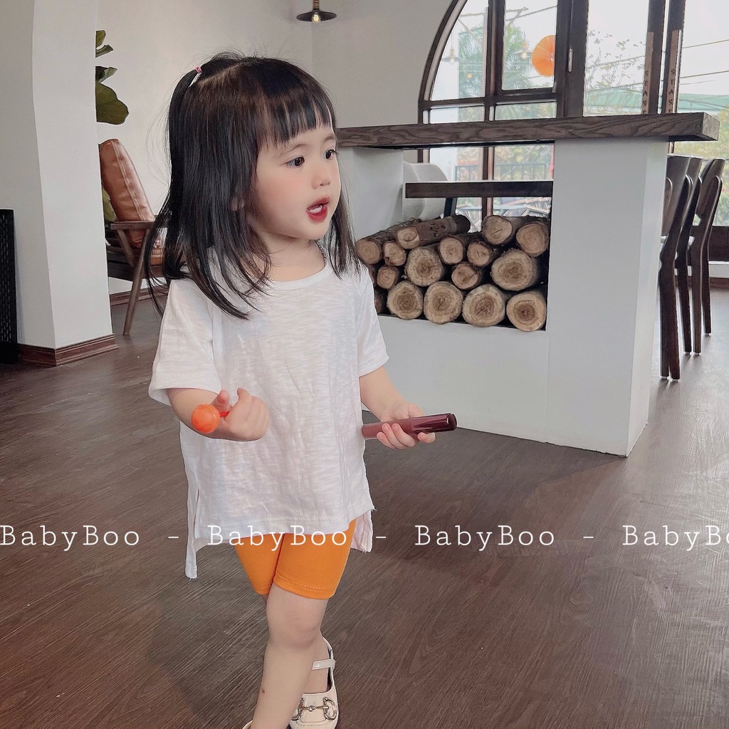 Áo Phông Bé Gái Bé Trai Dáng Thụng Form Rộng Xẻ Tà, Vải Cotton Thoáng Mát, Thấm Hút Mồ Hôi Tốt - BabyBoo - PiBo Store