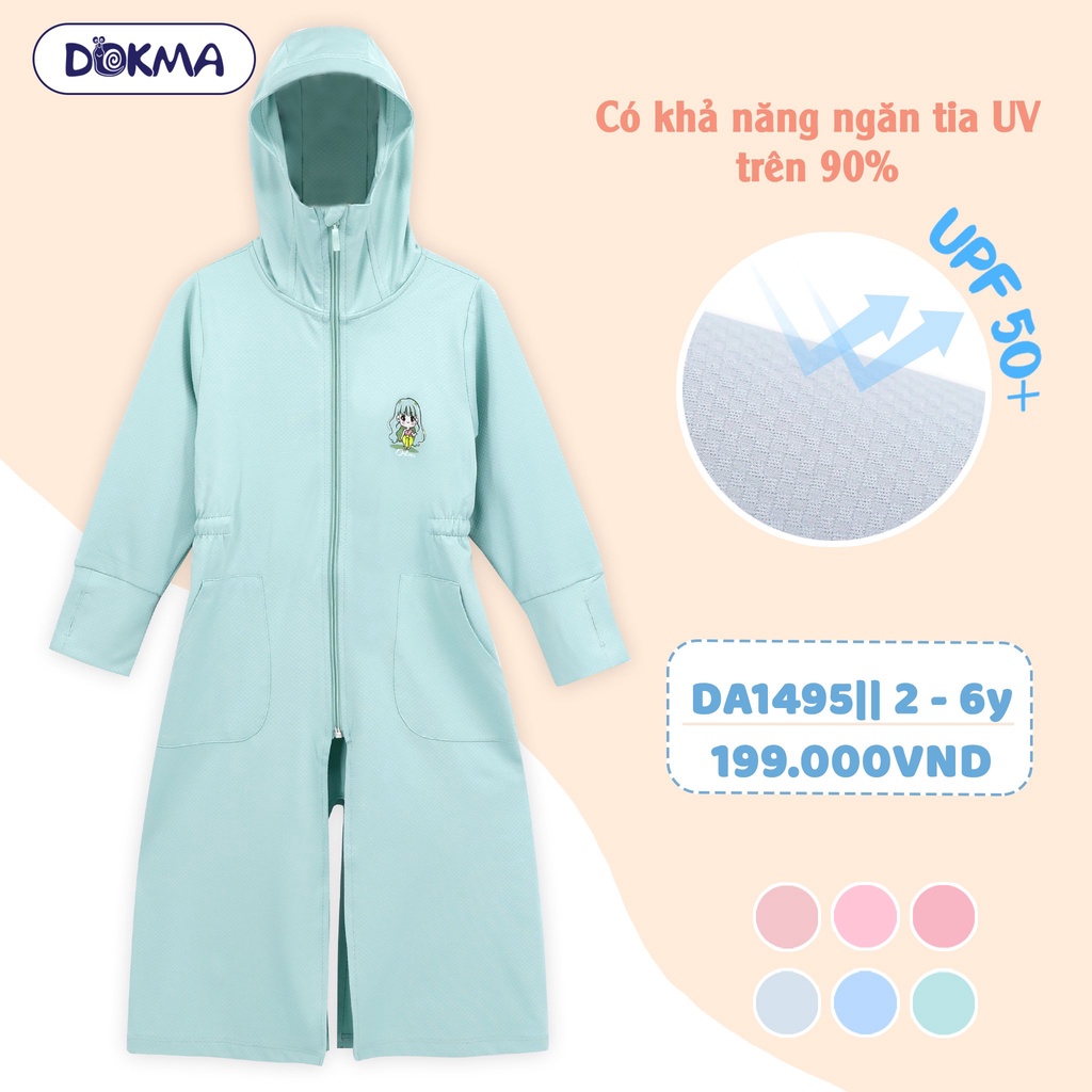 Áo chống nắng dáng dài toàn thân Dokma DA1495 2-6y