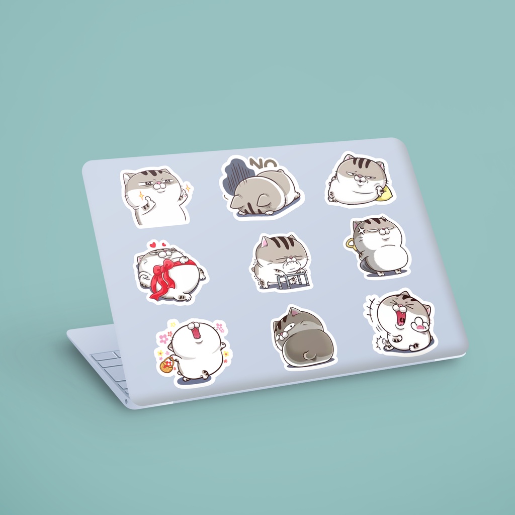 Bộ 40 Sticker Dán Mẫu Mèo Ami Ú - Sticker Dán Chống Nước Trang Trí Laptop, Bình Nước, Mũ Bảo Hiểm...