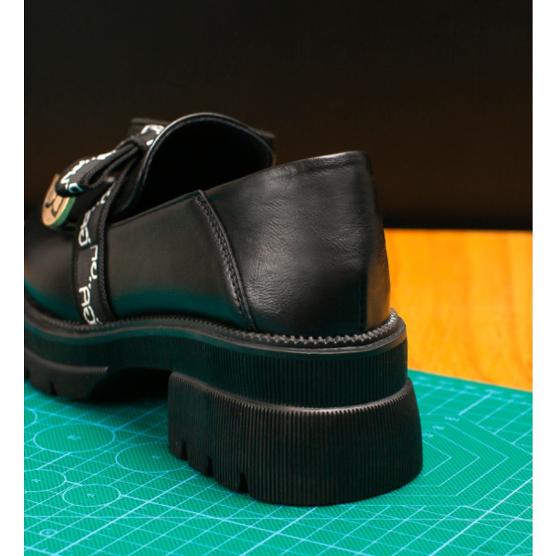 Giày Loafer Nữ Đính Nơ Bánh Mì 5 Phân