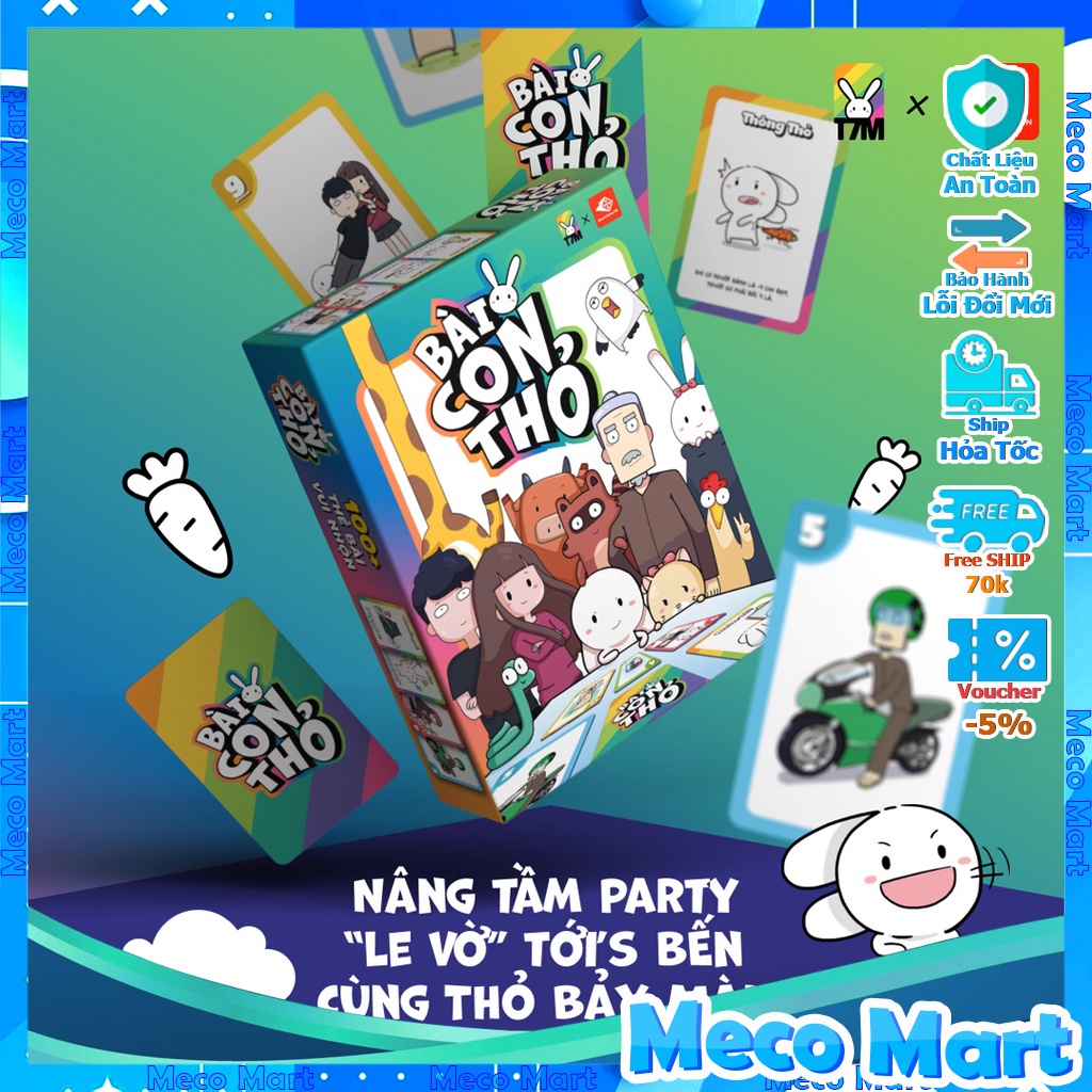Bài con thỏ - Lầy hơn thỏ được không| Thỏ bảy màu, boardgame, game thẻ bài