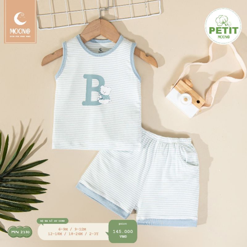Bộ ba lỗ Moon petit bé trai, bé gái