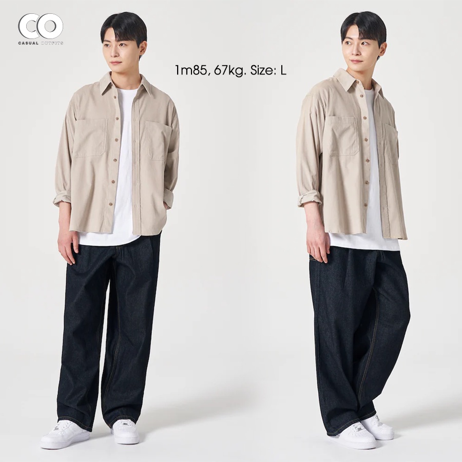 Áo sơ mi tay dài 8seconds nhung tăm - 2 Màu