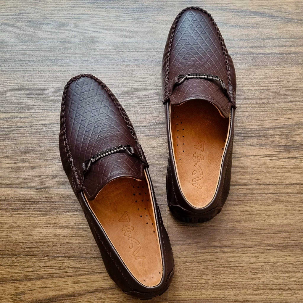 Hansamu men's shoes with negative sole penny button