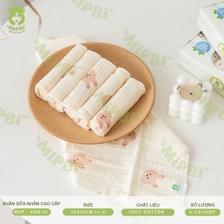 (MIPBI) Khăn sữa nhăn cao cấp 2 lớp cho bé