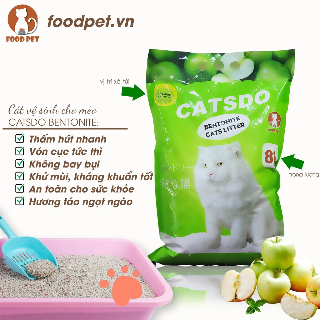 Cát vệ sinh CatsDo 8L-3.5k 4 mùi hương dành cho mèo !