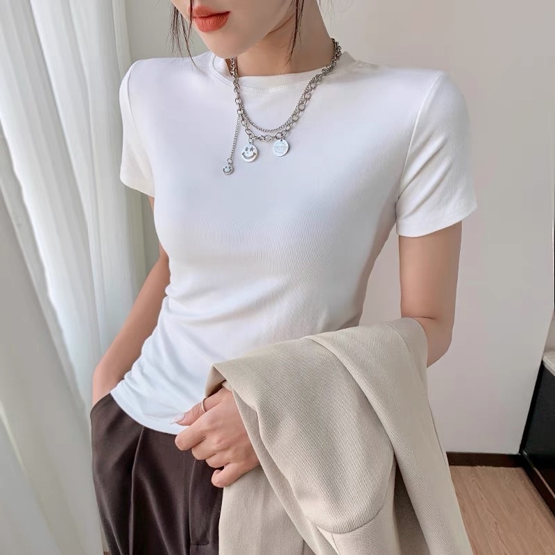 Áo thun nữ cộc tay form ôm body ❤️iCotton❤️ áo phông babytee chất vải cotton thun tăm mềm, mát, co dãn nhiều | BigBuy360 - bigbuy360.vn