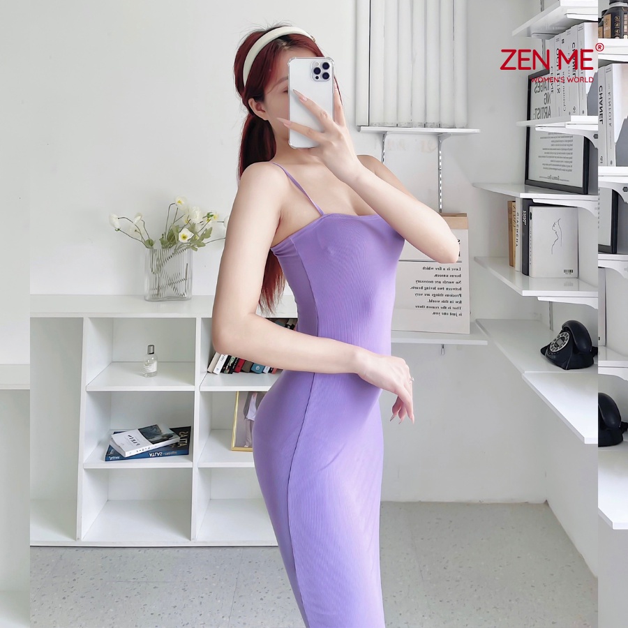 Váy Ngủ 2 Dây Dáng Dài Chất Liệu Thun Tăm Mềm Mại Co Giãn Gợi Cảm VHD0223, Zen Me Women's World