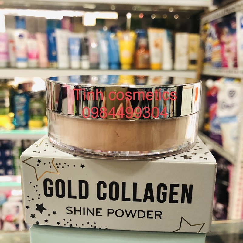 Phấn phủ bột kiềm dầu, trắng mịn Mira Aroma Gold Collagen Shine Powder 18g,phấn phủ lâu trôi,mịn đẹp,màu da 102