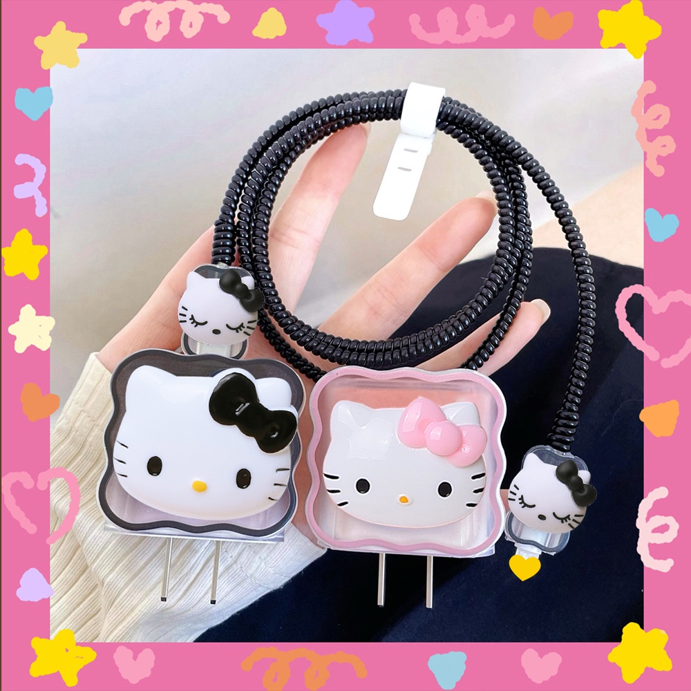 Mới Vỏ Bảo Vệ Hộp Sạc 18W / 20W iphone11 12 13 14 Hình Mèo Kitty