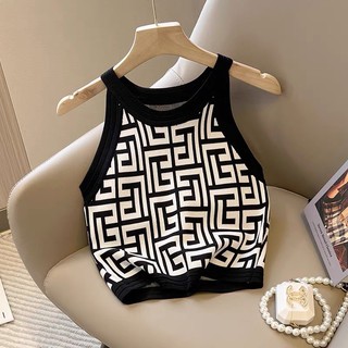 Áo ba lỗ tanktop phối kẻ đen trắng form ôm