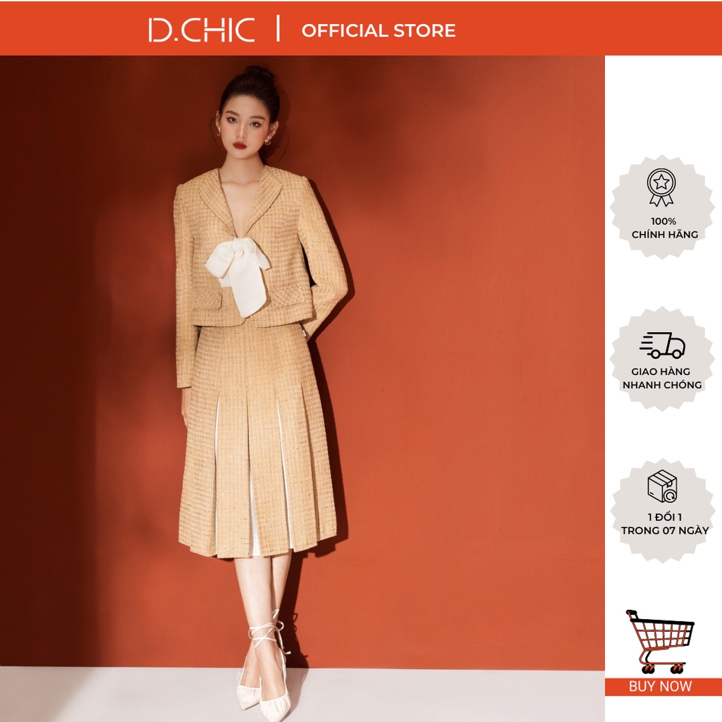 Áo khoác croptop tweed D.CHIC MS: 160581
