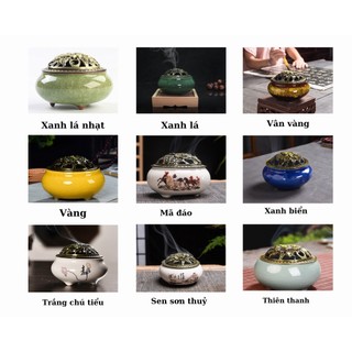 Lư xông trầm - Lư gốm sứ trầm hương - Lư xông nụ trầm hương Tự nhiên không tạp chất