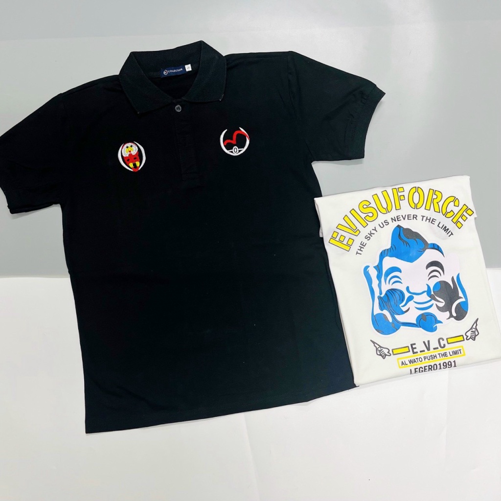 Áo Thun Nam Cổ Trụ Vải Cotton Mềm Mát 2 Màu Trắng Đen Phối Hình Trẻ Trung Lịch Lãm NEW UNISEX