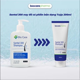 Dầu gội dược liệu BIO CARE PHARMA Santal 300 Shampoo 200ml - giảm gàu, nấm ngứa da đầu chai 200ml