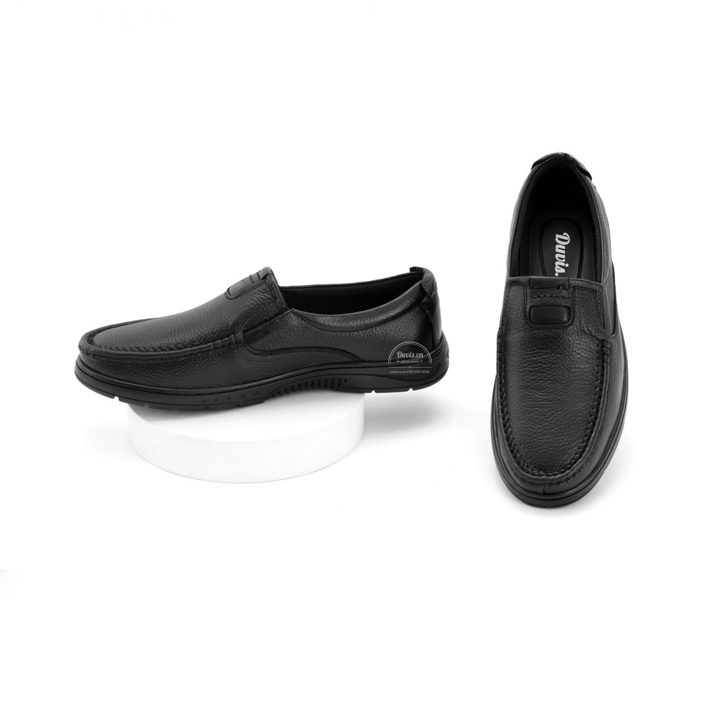 Giày Lười Nam Da Bò - Xưởng Da Bò Chu Hải Nam L068 - Đen Nâu