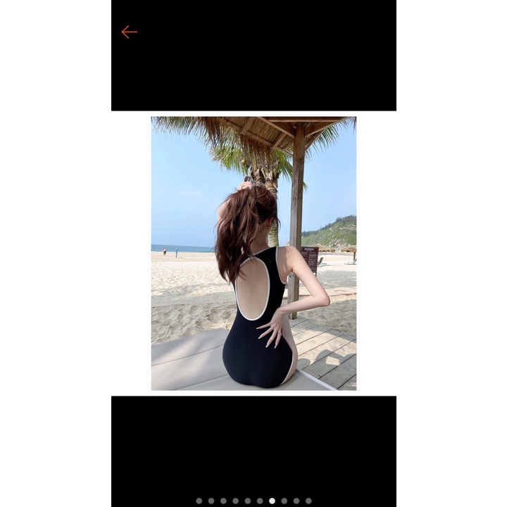 Bikini đi biển kiền mảnh hở lưng,Đồ bơi nữ liền thân tay dài kín đáo FUNNY BIKINI MS-55