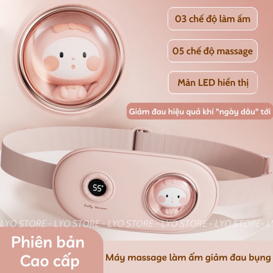 Máy massage sưởi ấm bụng AIFS, đỡ đau bụng đau lưng cho cô gái đến Kì, Đai đeo dùng đồ nóng chườm món quà teen girls FER