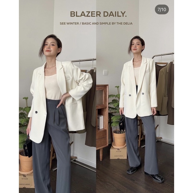 390 ÁO BLAZER 2 CÚC NGANG DÀI TAY