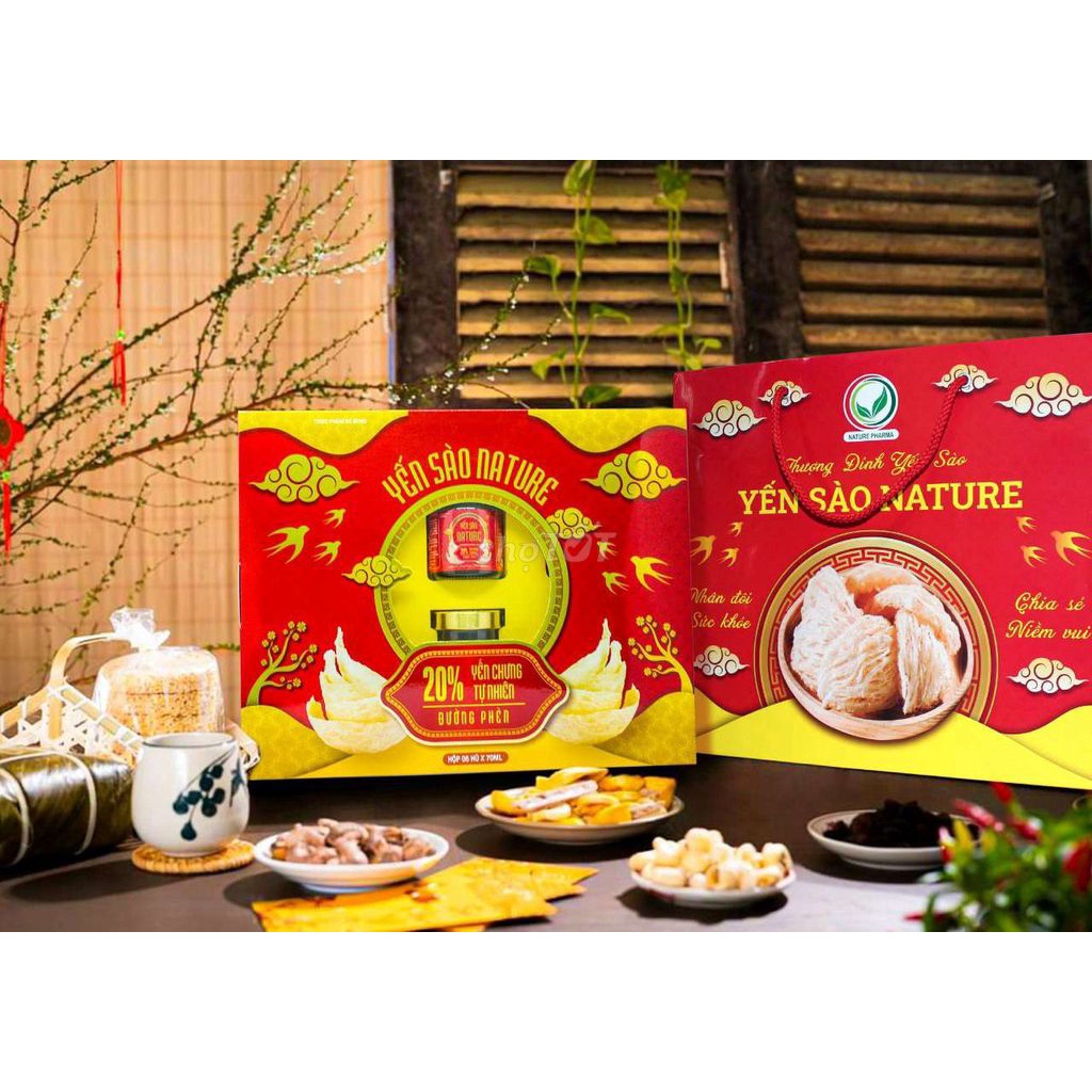 Yến Sào Nature Cao Cấp - Yến Chưng Đường Phèn Cao Cấp Hộp 6 hủ