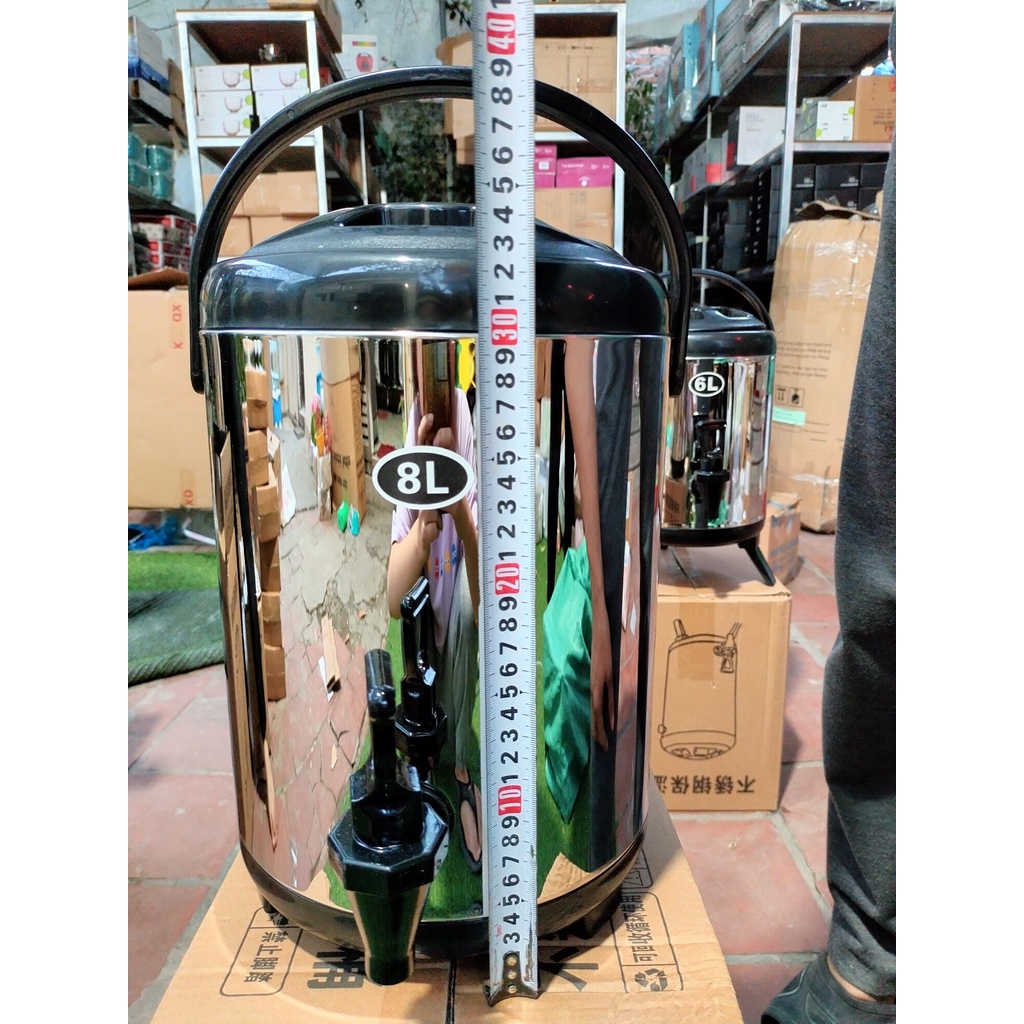 Bình ủ trà giữ nhiệt 6L 8L 10L 12L  loại 1 xịn, Bình nước giữ nhiệt inox 304 có vòi chuyên dụng pha trà cao cấp