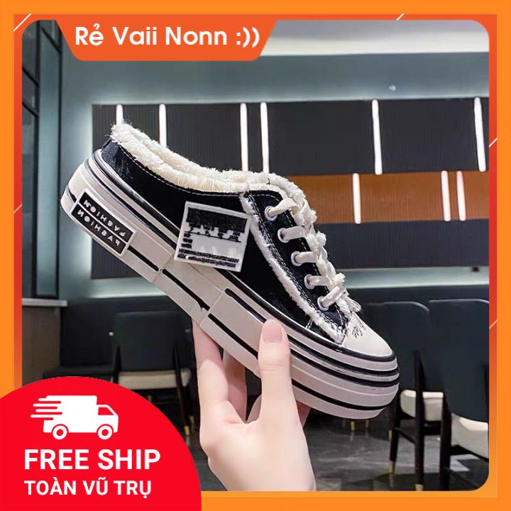 Giày Sục CV Rách Nữ �FREESHIP� Giày Đạp Gót Nữ CV Rách Siêu Hot