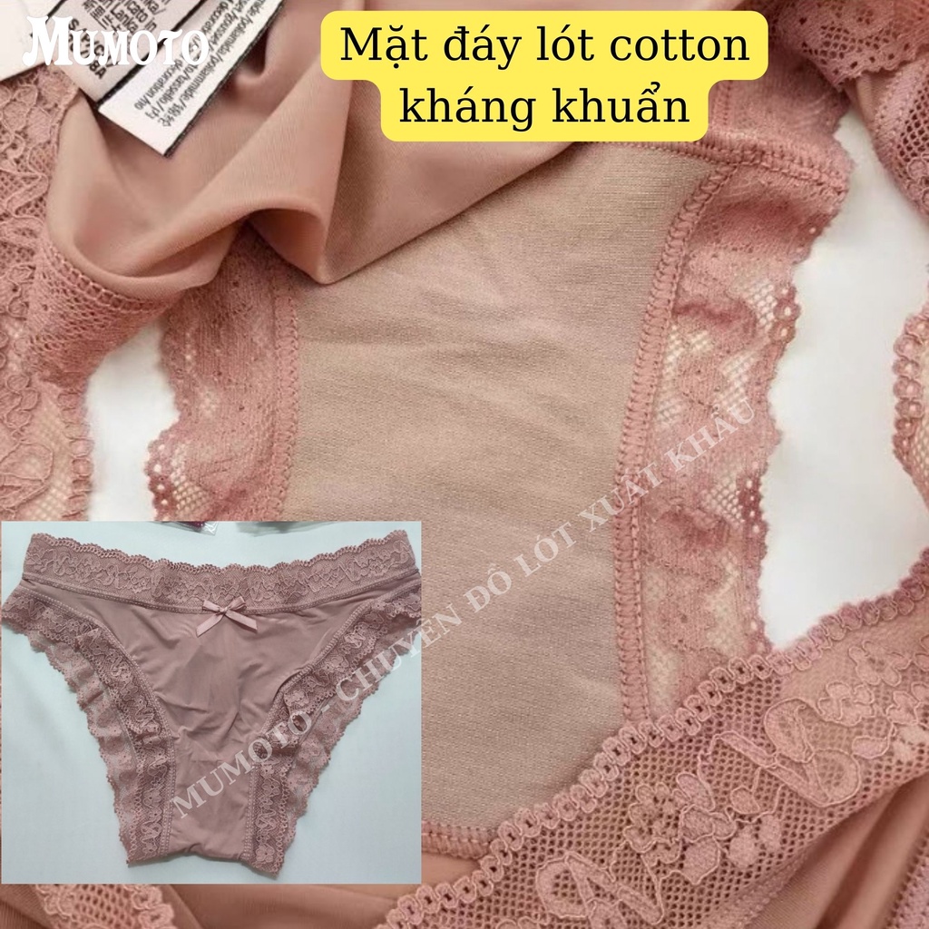 Quần lót nữ thun lạnh VS xuất Âu phối ren siêu mát phom đẹp size đến 70kg VS350 - MUMOTO