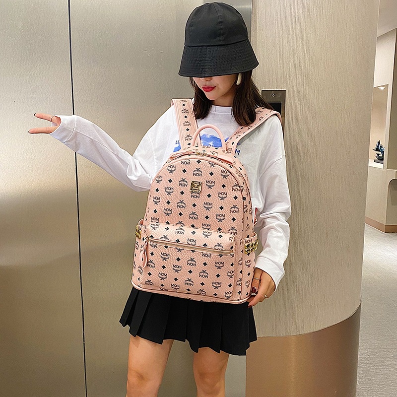 Mẫu Balo đi học chính hãng MOM hot trend 2023 dành cho Nam và nữ, Balo đi du lịch da mềm bền chống nước SCH215036