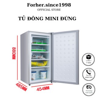 Tủ đông mini cánh đứng, tiết kiệm điện, BH 12th trữ thực phẩm gia đình, gia dụng Forher.since1998