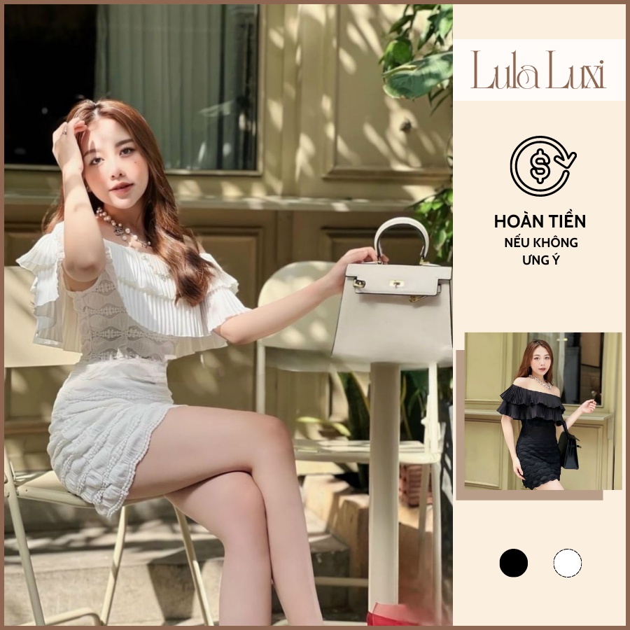 Đầm Trễ Vai Lyly Xếp Li Ôm Body, Đầm Body Kiểu Basic Sang Chảnh Mặc Đi Tiệc Đi Ăn Cưới Dạo Phố Hot Trend Lula Luxi 154