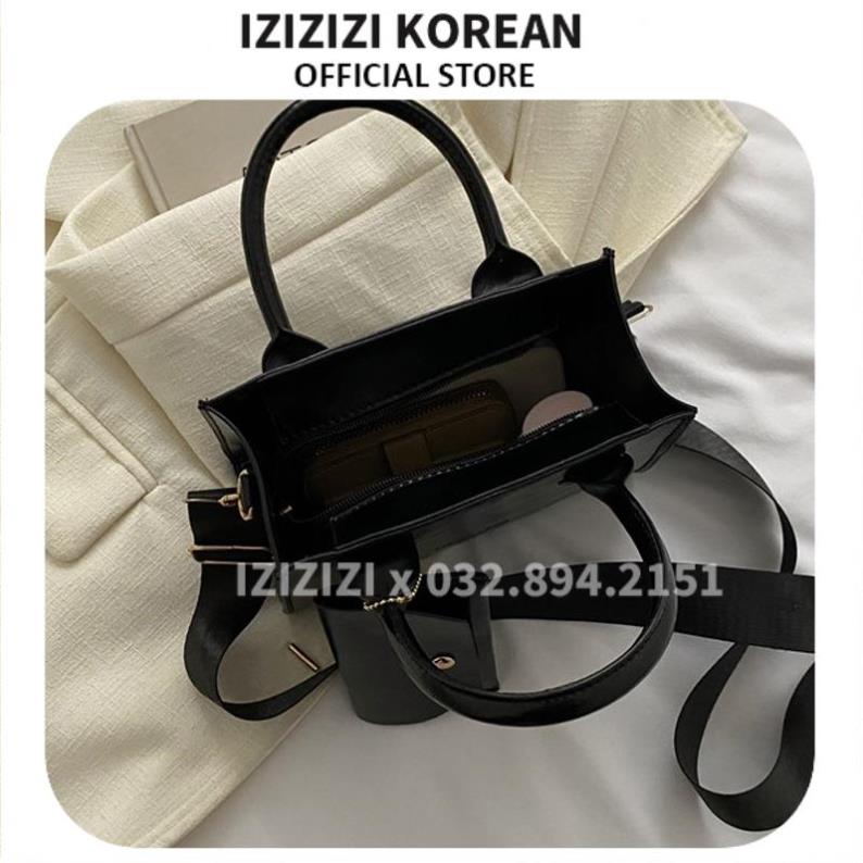 Túi xách nữ vuông đen kèm túi nhỏ  túi xách đeo chéo nữ Rezoe phong cách hàn quốc IZ7817A