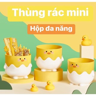 Thùng rác mini con vịt vàng