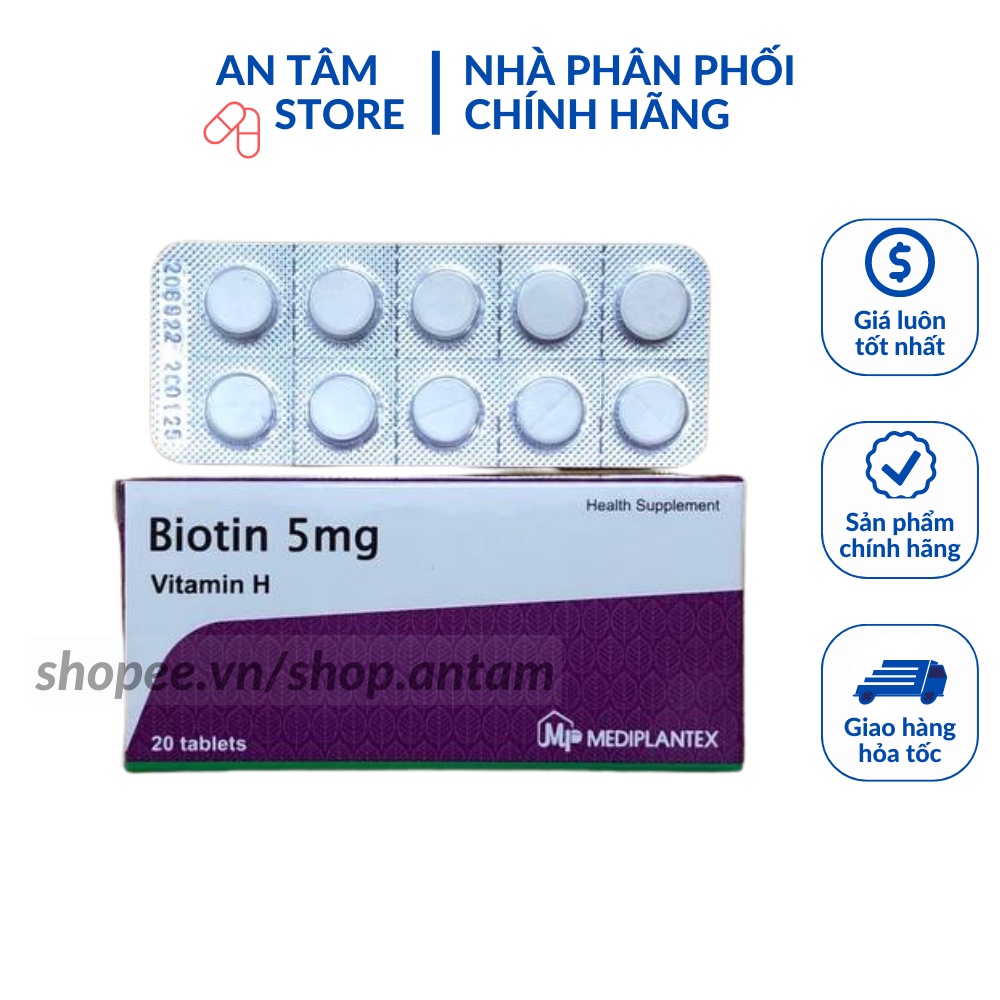 Biotin – Bổ sung vitamin H , vitamin B5 cải thiện giúp tóc mọc nhanh, dày và móng khỏe, giảm gãy