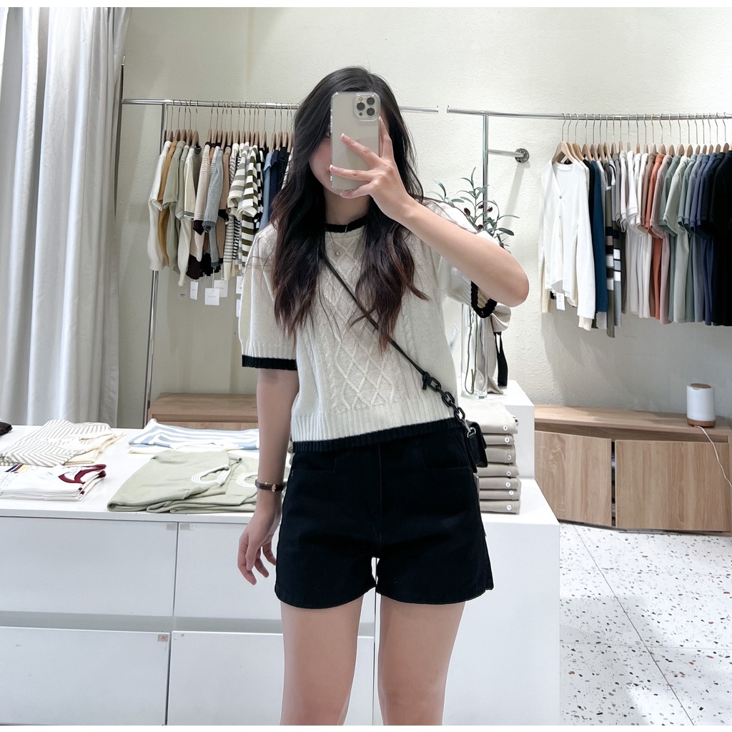 Quần SHORT Jean Nữ Lin Closet, Chất Jean dày dặn, co dãn Hàng Quảng Châu cao cấp.
