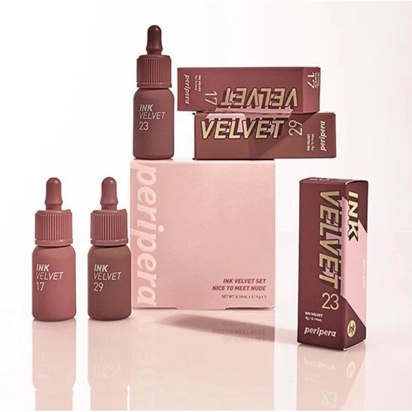 Set Son Ink Kem Lì Peripera Ink Velvet Lip Tint 3 màu 17 23 29 [CHÍNH HÃNG]