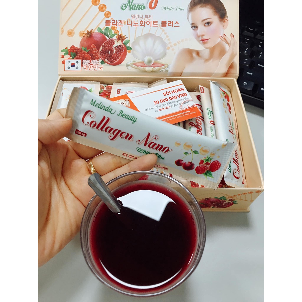 Bột Collagen Uống Lựu Đỏ Korea Bio Cell Hàn Quốc Chính Hãng 30 Gói Vitamin C