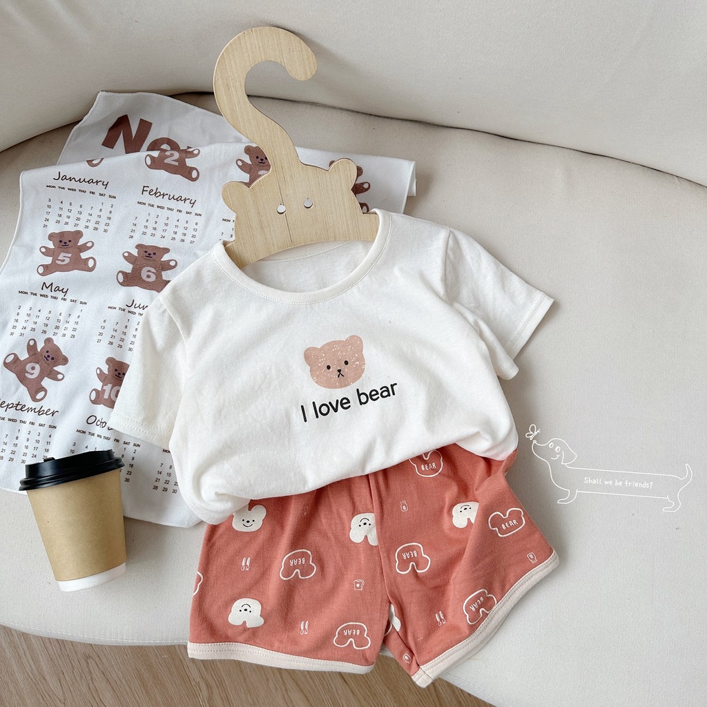 Bộ cộc tay trẻ em mùa hè thoáng mát mềm mại chất liệu cotton miniumbabyfashion SB1414, SB1421