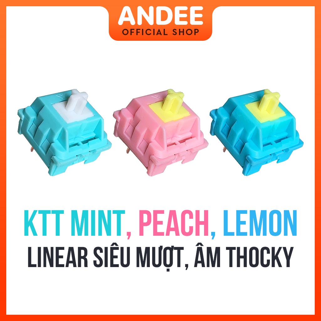 KTT Mint Peach Sea Salt Lemon switch bán lẻ công tắc phím cơ tuyến tính lò xo 45g có lube sẵn siêu mượt