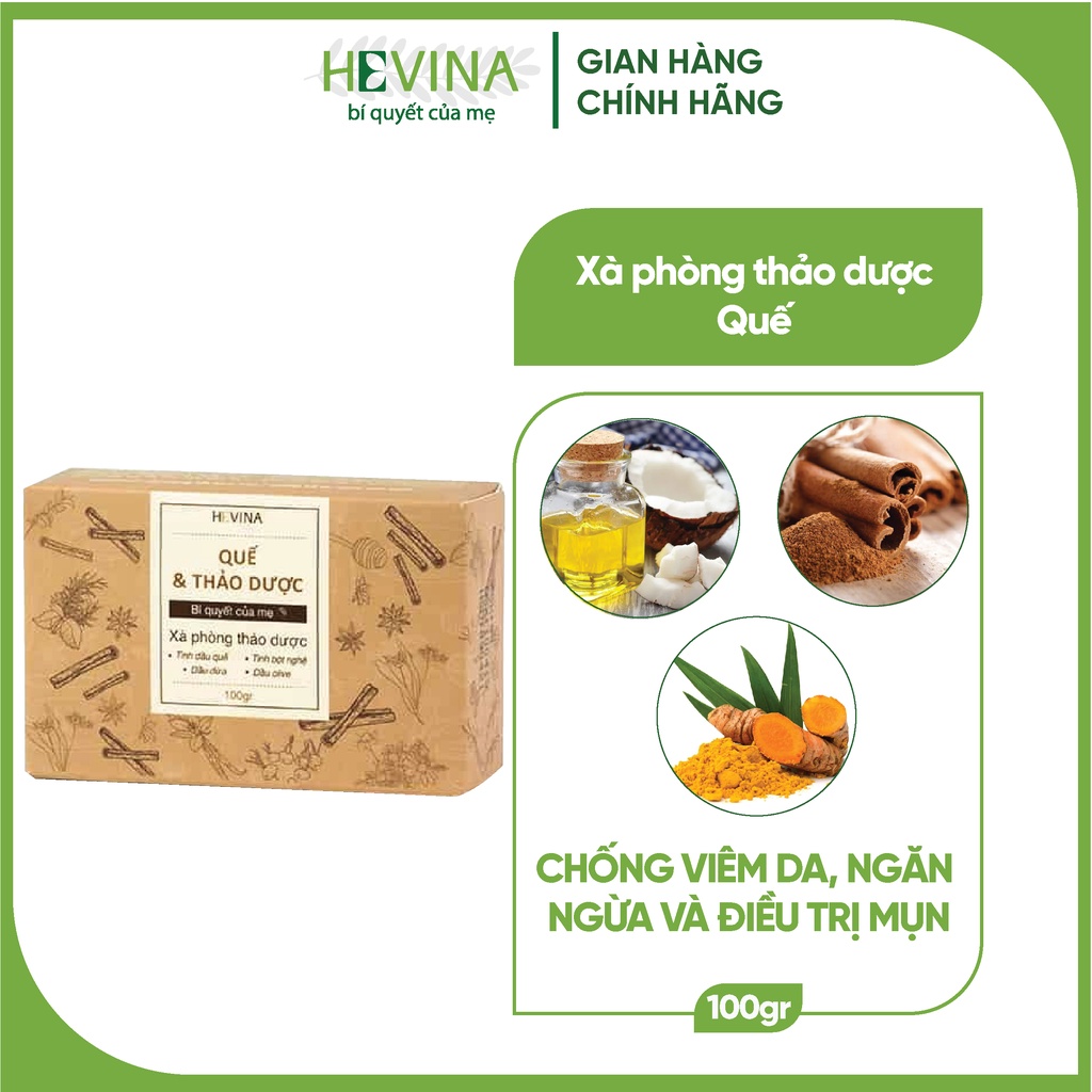 Xà bông, xà phòng sinh dược chiết xuất thiên nhiên, an toàn, lành tính - Hevina