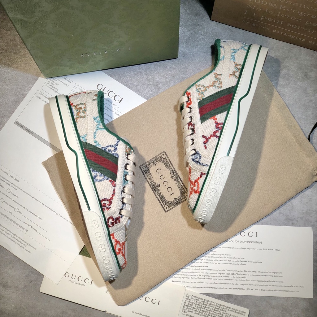 Giày Thể Thao Gucci Tennis 1977 'GG Linen Fabric'. Giày Thể Thao Gucci Tennis Chữ G 7 Màu