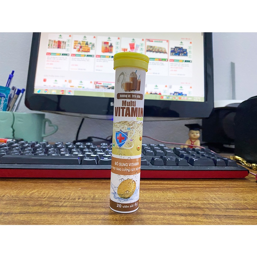 C sủi multi vitamin vị matcha, hồng sâm, trà sữa, sữa dừa hỗ trợ tăng cường sức đề kháng, bổ sung vitamin cho cơ thể